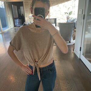Free people Casual Tan Knotted Women Top